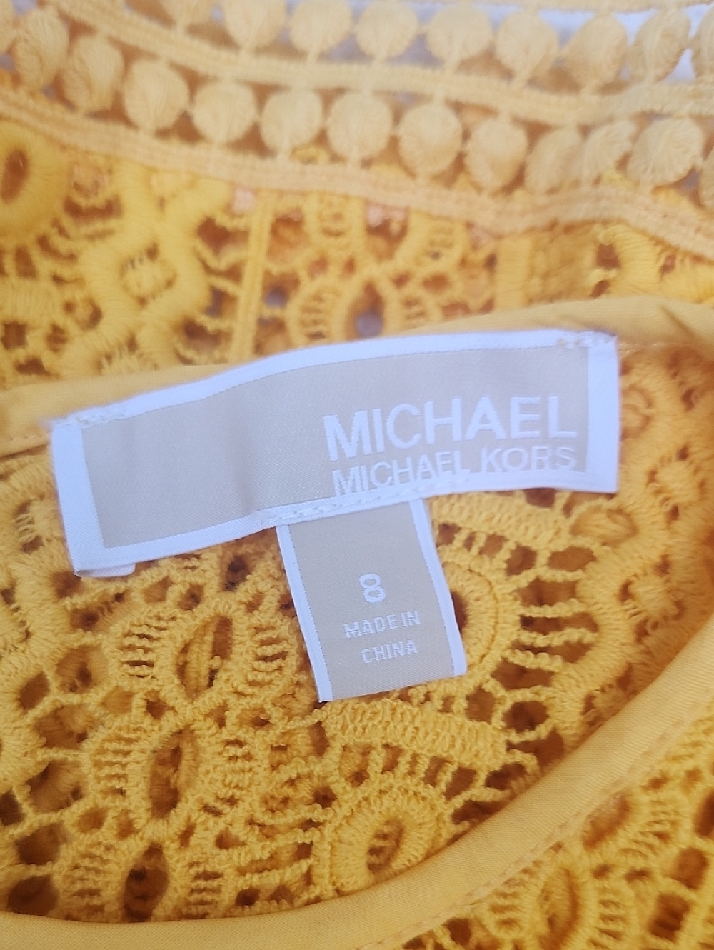 Michael Kors Bright Yellow Lace Mini Dress - Picture 5 of 9